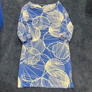 Banana Republic Blue Dress with white Abstract Design